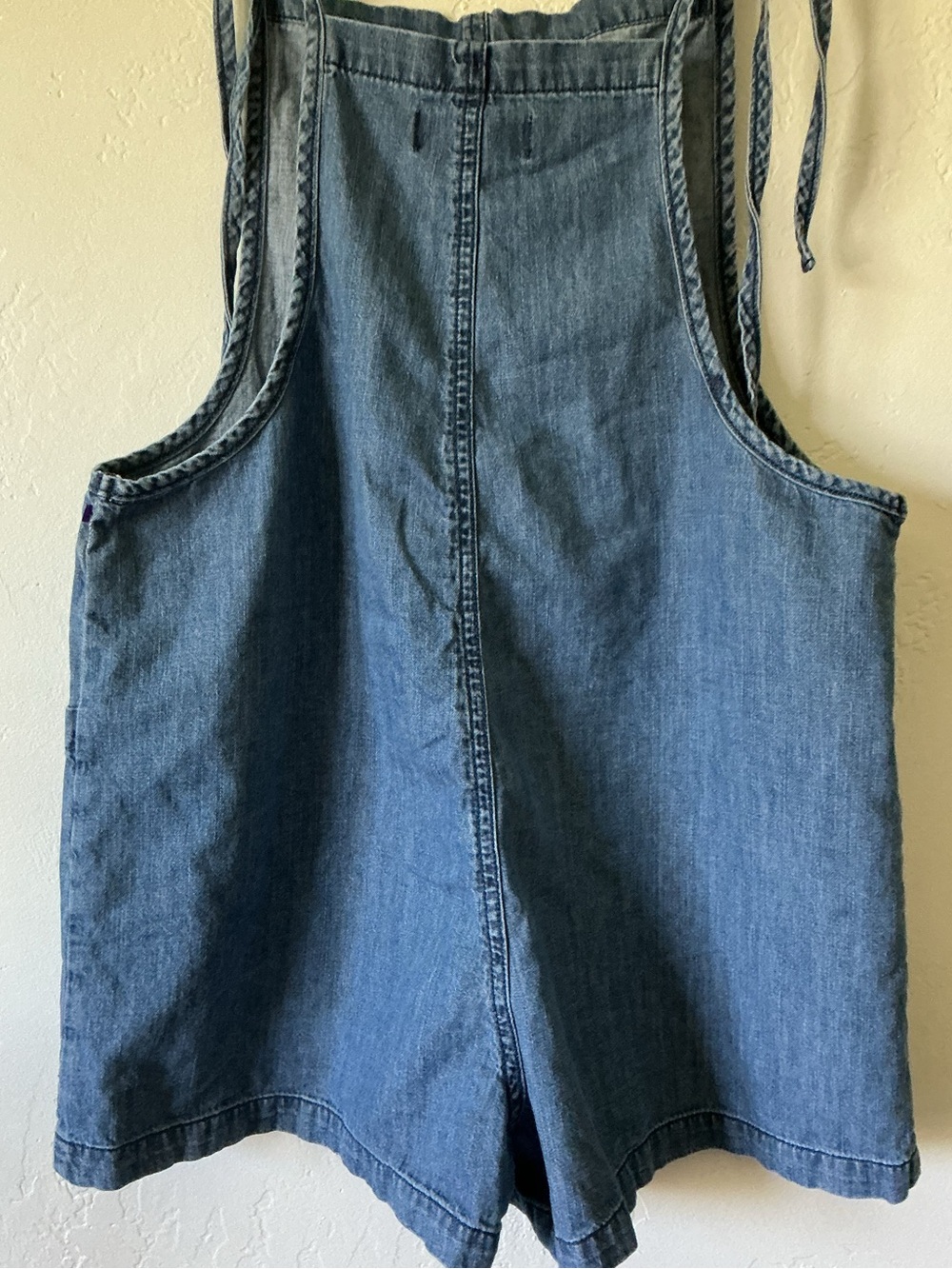 Vanilla Star Denim Tie-Strap Romper with Front Pockets - Picture 8 of 9